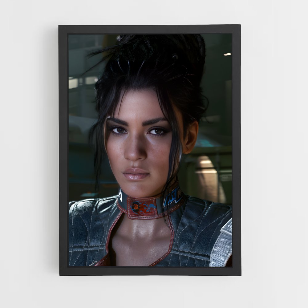 Poster Femme Énigme – affiche Cyberpunk (vue 2)